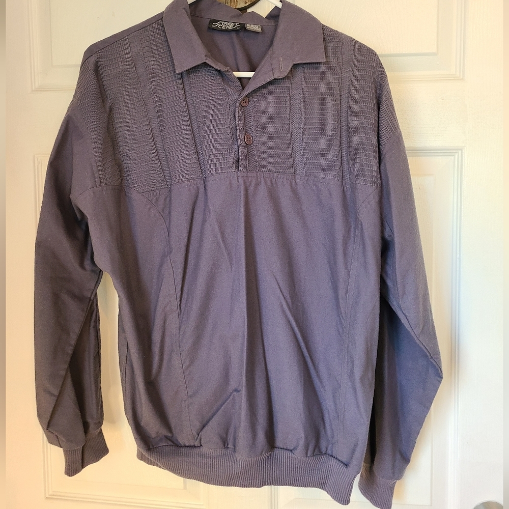 Vintage 1970s Street Scene Pullover Jacket, Size: Medium Color: Grey